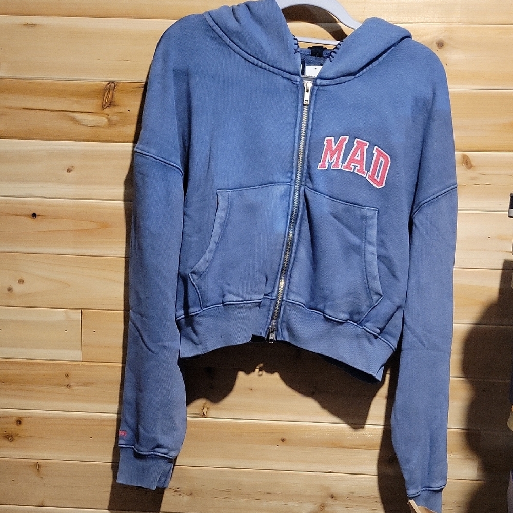 Madhappy Blue Hoodie with Pink Lettering